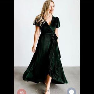 Baltic Born ribbed velvet wrap dress